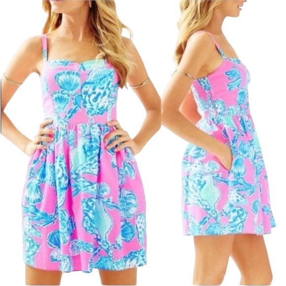 Lilly Pulitzer Ardleigh Pink Pout Barefoot Princess Dress Seashell Pattern - Picture 3 of 14